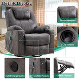 Manual Massage Rocker Recliner Chair, 360° Swivel Glider Lounge Chair