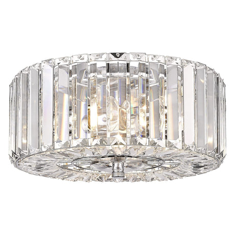 pasentel 11" Crystal Round Flush Mount Modern Close to Ceiling Light Fixture, Chrome Ceiling Lights 2-Light Hallway Light Fixtures, Crystal Ceiling Lamp for Kitchen Bathroom Entryway, XDD007-2-CH