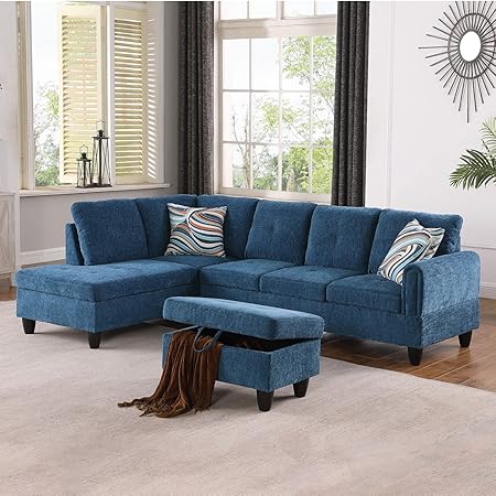 Modular Sectional Sofa Set, Oversized L Shaped Sofa Couch with Ottomans