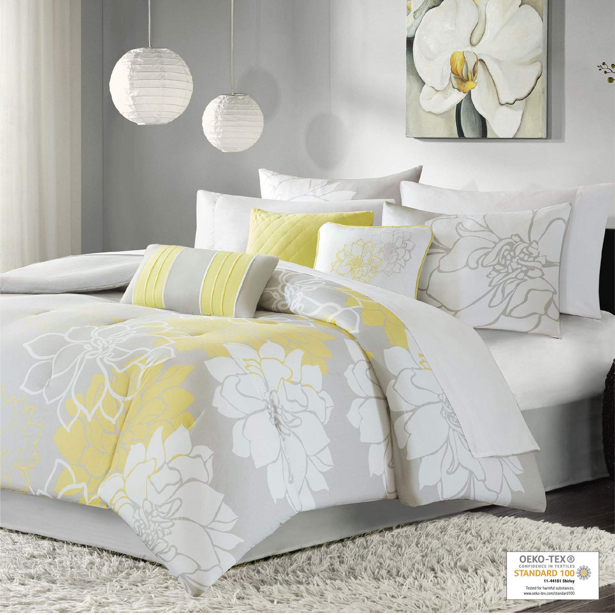 Lola Sateen Cotton Comforter Set-Casual Medallion Floral Design All Season