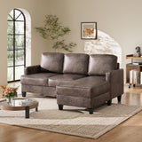 72 inch L Shaped Couches, 3 Seater Sectional Sofa with Chaise Lounge