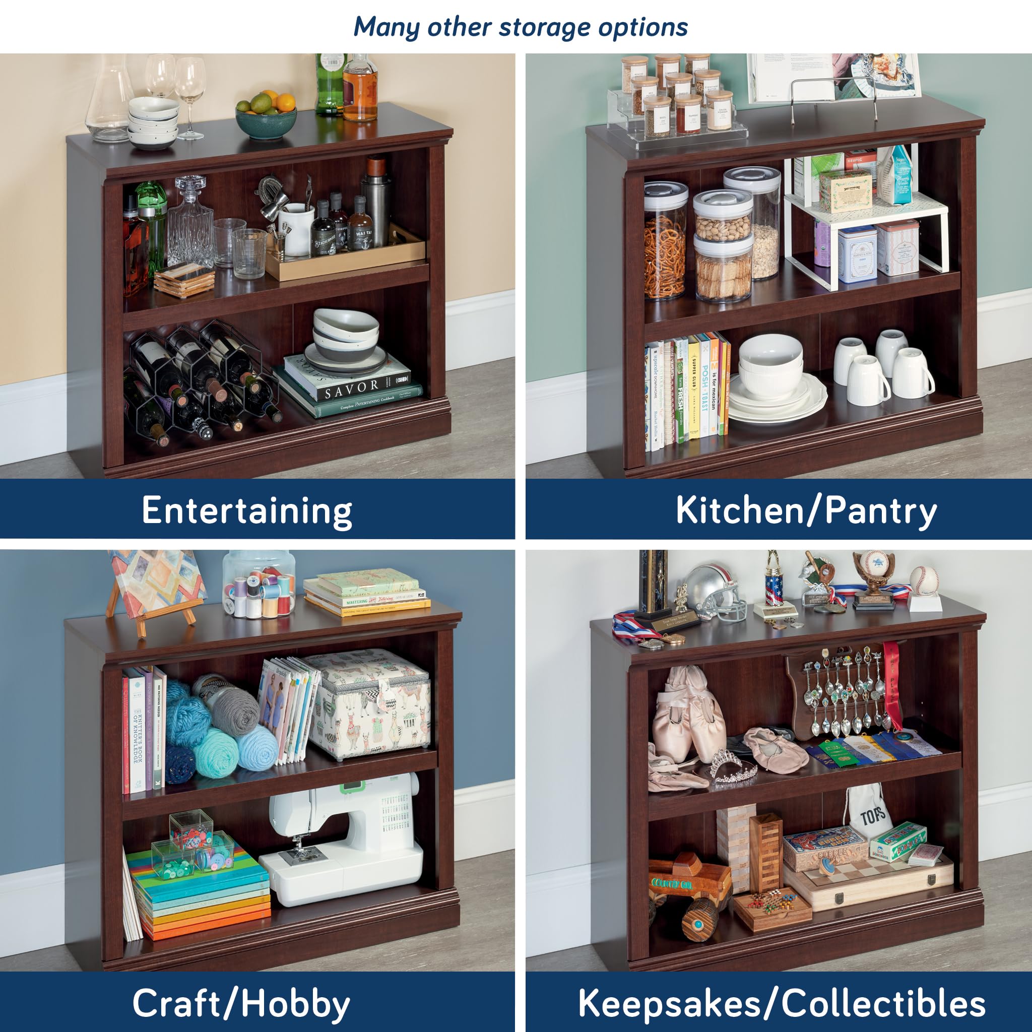 Miscellaneous Storage 2-Shelf Bookcase/ book shelf, Select Cherry finish