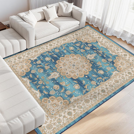 Washable Area Rug 8x10 - Classic Chenille Rugs for Living Room Bedroom Dining Room