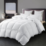 Goose Feather Down Comforter Queen Size - White Down Duvet Insert - Luxurious Fluffy