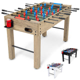 48 Inch Game Room Size Foosball Table - Oak Finish - Includes 4 Balls and 2 Cup Holders