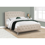 Specialties I 6046q Bed, Queen Size, Bedroom, Frame, Upholstered, Beige Linen Look,