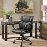 Mid Back Executive Office Chair Swivel Computer Task Chair with Armrests,Ergonomic