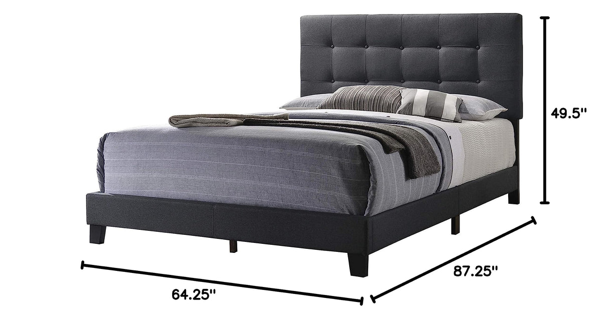 Mapes Tufted Upholstered Bed Charcoal, Queen