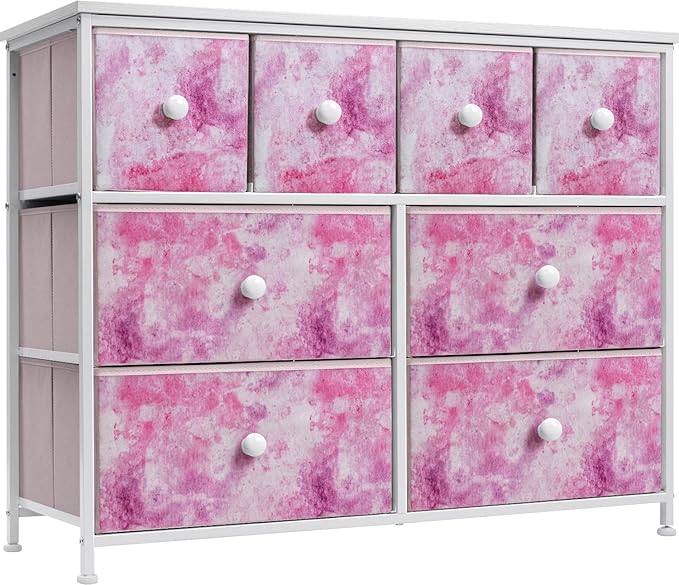 Fabric Dresser for Kids Bedroom - Chest of 8 Drawers, Storage Tower, Clothing Organizer,