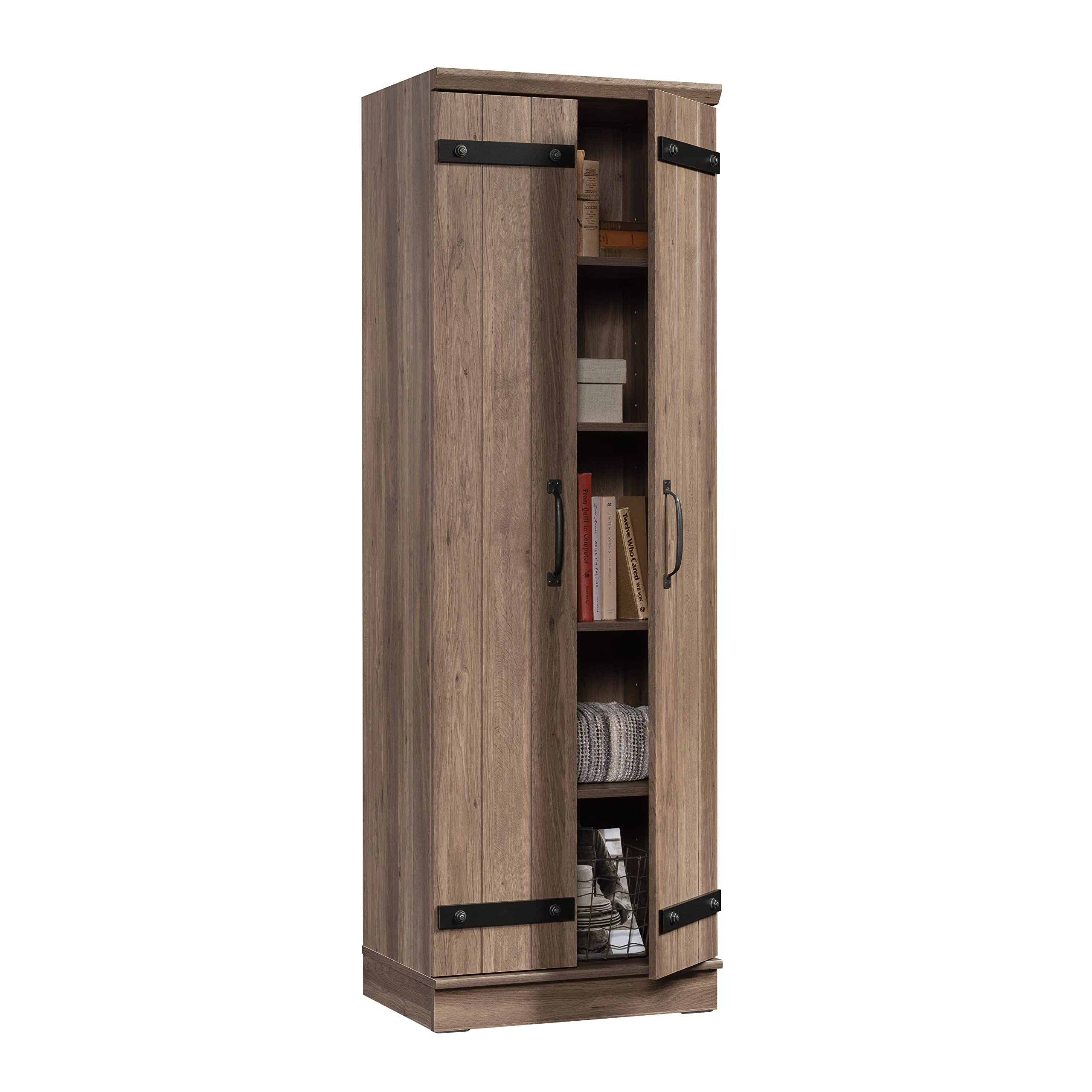 2-Door Farmhouse Storage Cabinet/Pantry cabinets, Salt Oak Finish