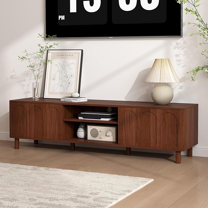 TV Stand for TVs up to 70'', Entertainment Center with Large Storage for Living Room
