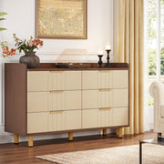 6 Drawer Double Dresser, Modern Chest of Deep Drawers