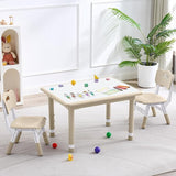 Kids Table and 2 Chairs Set, Height Adjustable (17.7"-26.1") Toddler Table and Chair Set