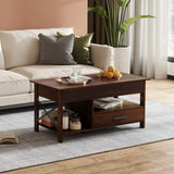 Coffee Table, 39" Lift Top Coffee Table with Hidden Compartment, Storage Drawers and Storage Shelf for