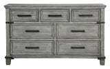 Russelyn Rustic Dresser with 7 Drawers, Gray