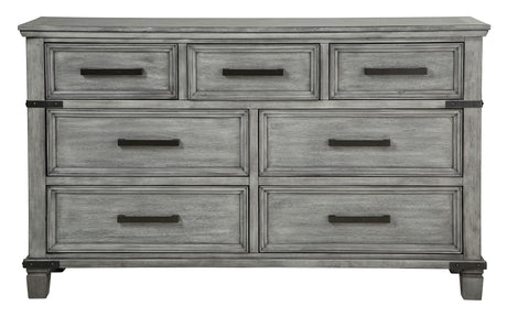 Russelyn Rustic Dresser with 7 Drawers, Gray