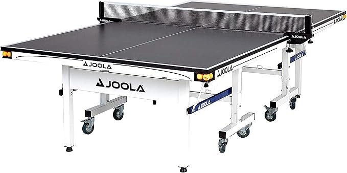 Rally TL Professional MDF Indoor Ping Pong Table w/ Quick Clamp Table Tennis Net & Post Set - 10 Minute
