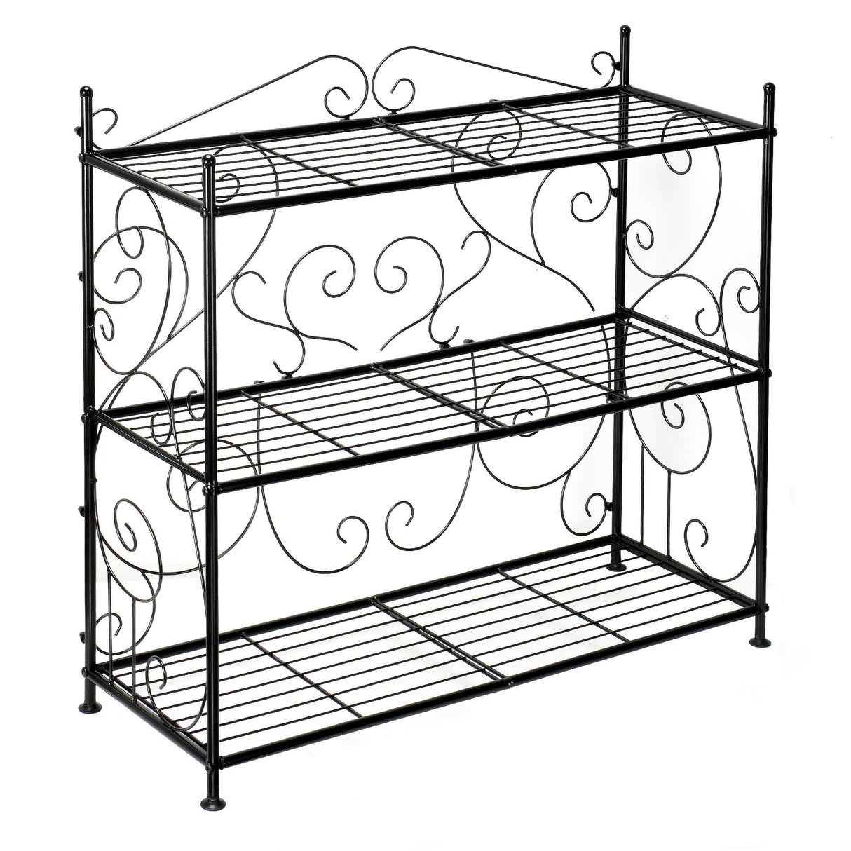 The Home Cult Plant Stand, 3 Tier Metal Plant Stand Outdoor Indoor, Heavy Duty Plant Shelf, Flower Planter Display Holder Rack for Living Room, Balcony, Garden, Black