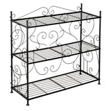 The Home Cult Plant Stand, 3 Tier Metal Plant Stand Outdoor Indoor, Heavy Duty Plant Shelf, Flower Planter Display Holder Rack for Living Room, Balcony, Garden, Black