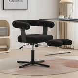 Home Office Desk Chair with Footrest,Vanity Chair with Back,Modern Comfy Makeup