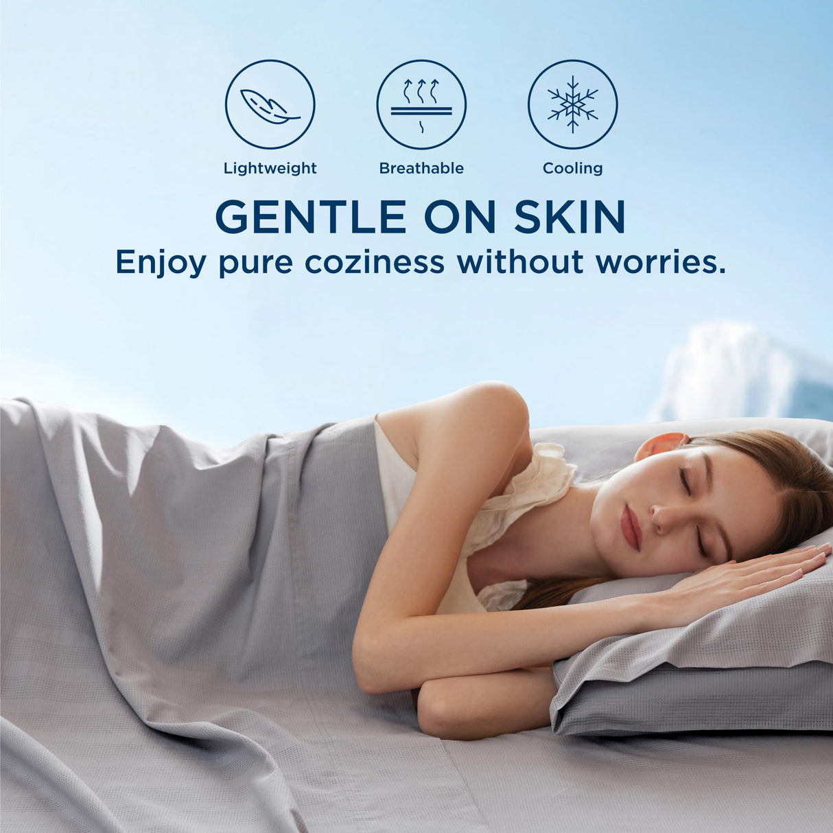 Cooling Sheets for Hot Sleeper, Lyocell Cotton King Size Sheets, Temperature Regulating