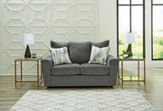 Stairatt Casual Loveseat with Flared Arms, Gray