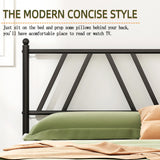 14-Inch Metal Platform Bed Frame with Headboard - Queen Size