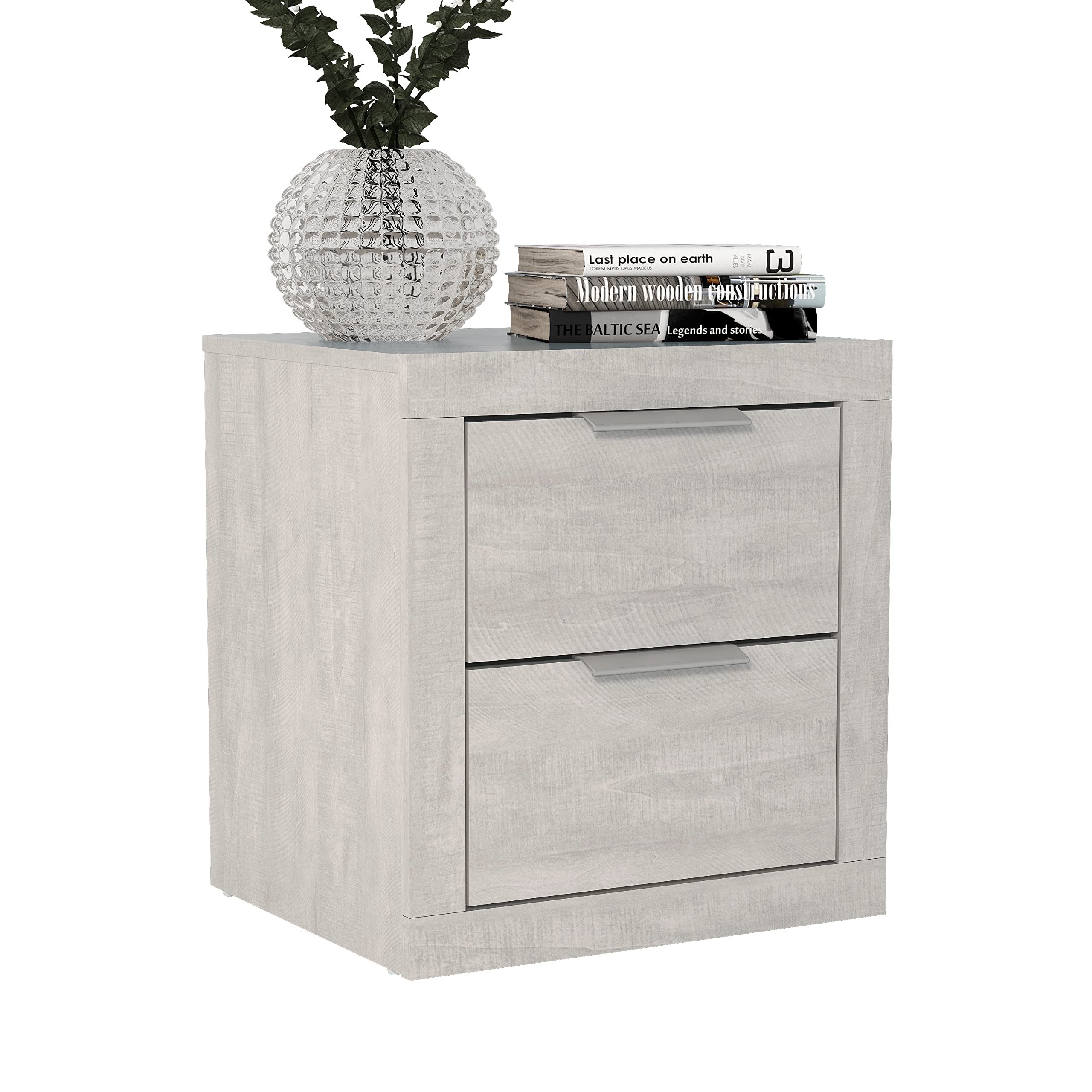 Harlowin Nightstand, Bed Side Table with Rustic Design Drawers