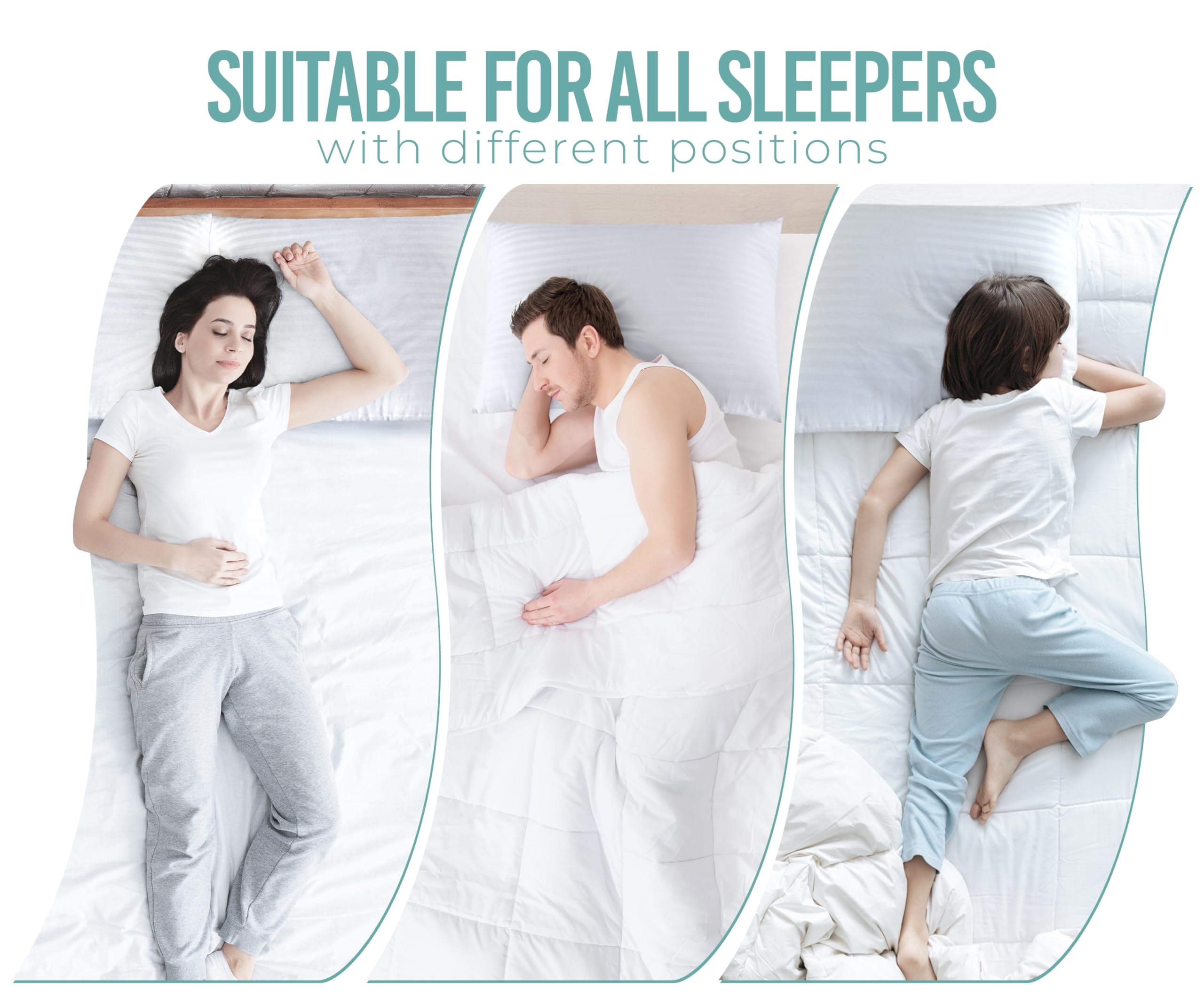 Utopia Bedding Pillows Queen Size Set of 2 (White),Hotel Pillows, Cooling Pillow for Side, Back or Stomach Sleepers
