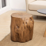 Concrete Stool End Table, 16.5"H, (Brown)