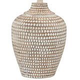 Regency Hill Alese 23 1/2" High Textured Dot Jug Small Farmhouse Rustic Coastal Accent Table Lamps Set of 2 Beige Light Earth Finish Single Oatmeal Shade Living Room Bedroom Bedside Nightstand House