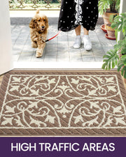 DEXI Door Mat Indoor Rugs for Entryway Floor Mats Inside Doormat Front Entrance Rug Entry Non Slip Washable,31.5"x47",Brown