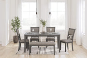 Wrenning 6-Piece Dining Set with Diamond Pattern