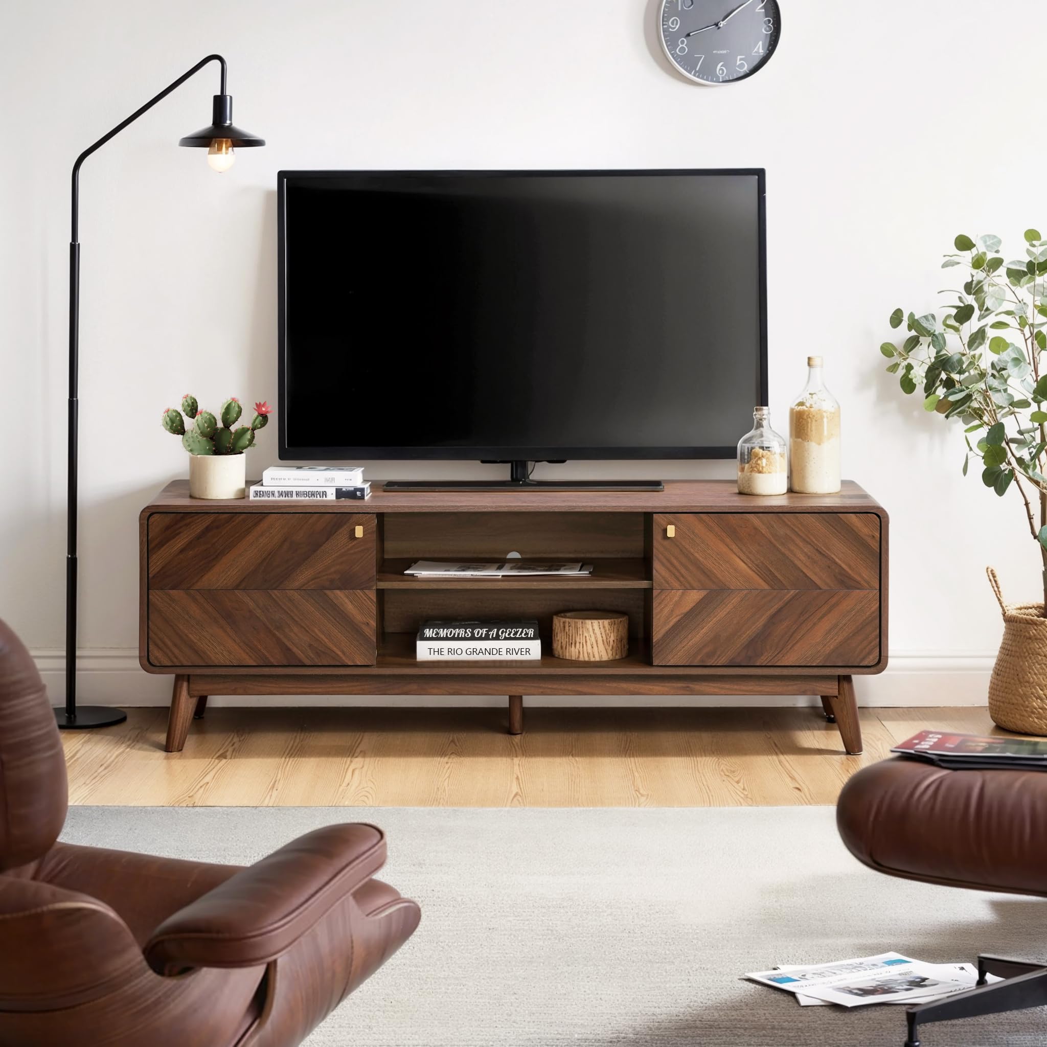 63" Mid Century Modern TV Stand for TVs up to 65"