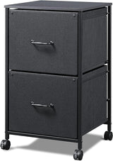 2 Drawer Mobile File Cabinet, Rolling Printer Stand, Fabric Vertical Filing Cabinet fits A4