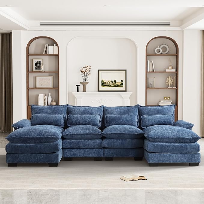 Modern Chenille Modular Comfy  Sofa Cloud Couch for Living Room