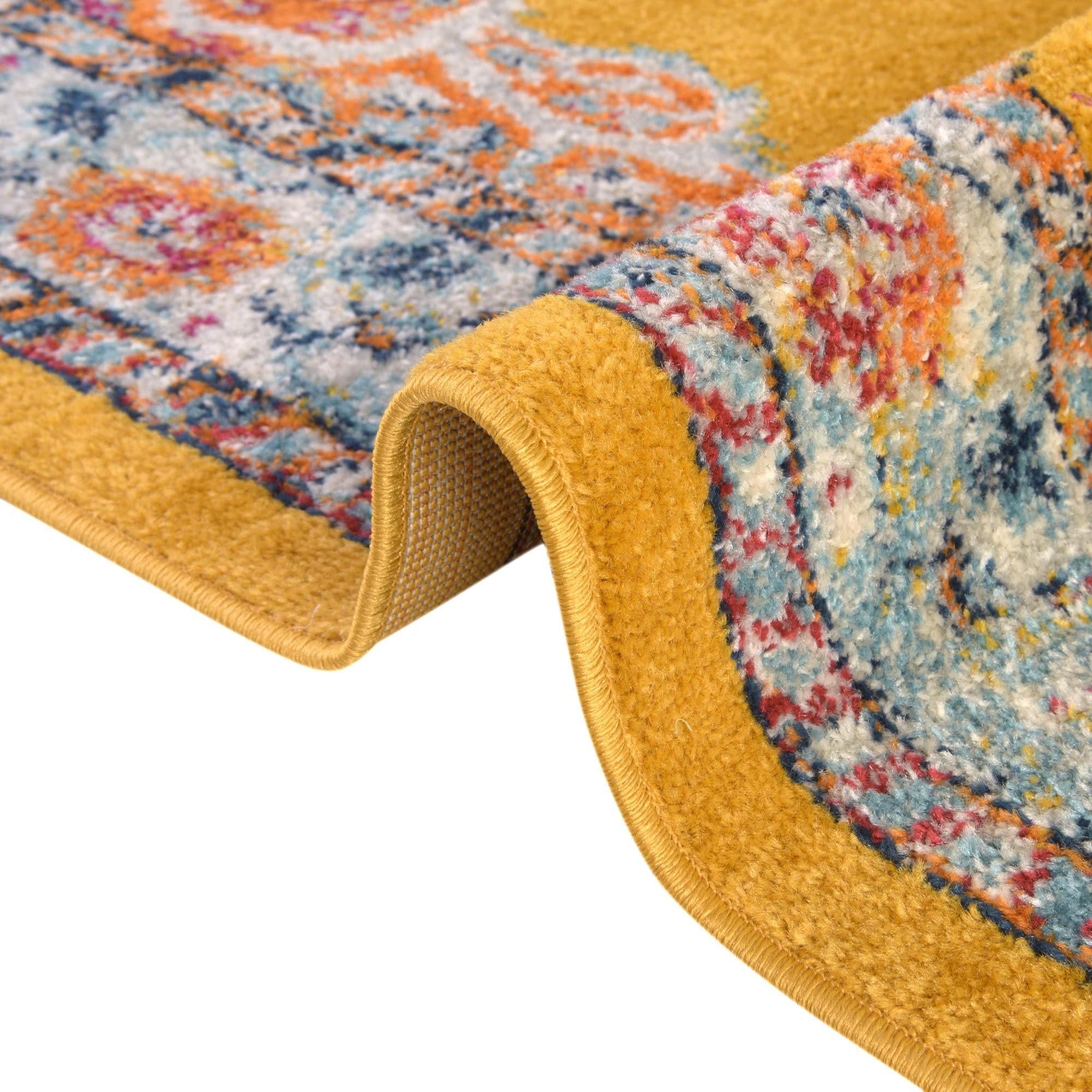 Rugs.com Parker Collection Rug – 10' X 14' Yellow Medium Rug Perfect for Living Rooms, Large Dining Rooms, Open Floorplans