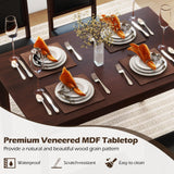 5-Piece Farmhouse Dining Table Set with Upholstered Chairs