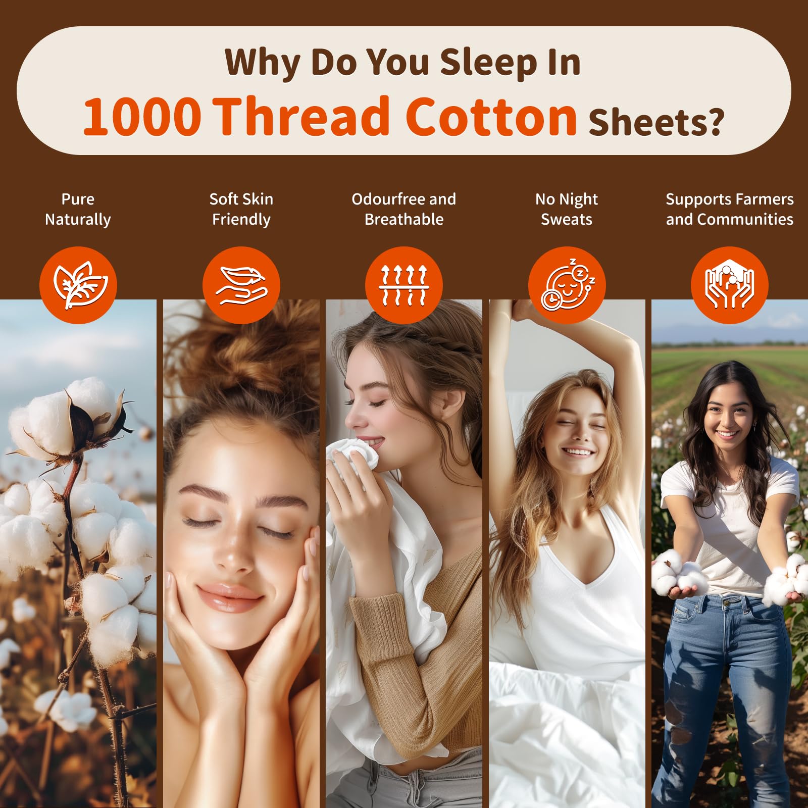 1000 Thread Count 100% Egyptian Cotton Sheets Set,King Size Bed Sheet 4 Piece Sets,