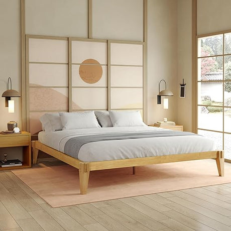 Chalipa 14” Queen Bed Frame - Solid Wood Platform Bed