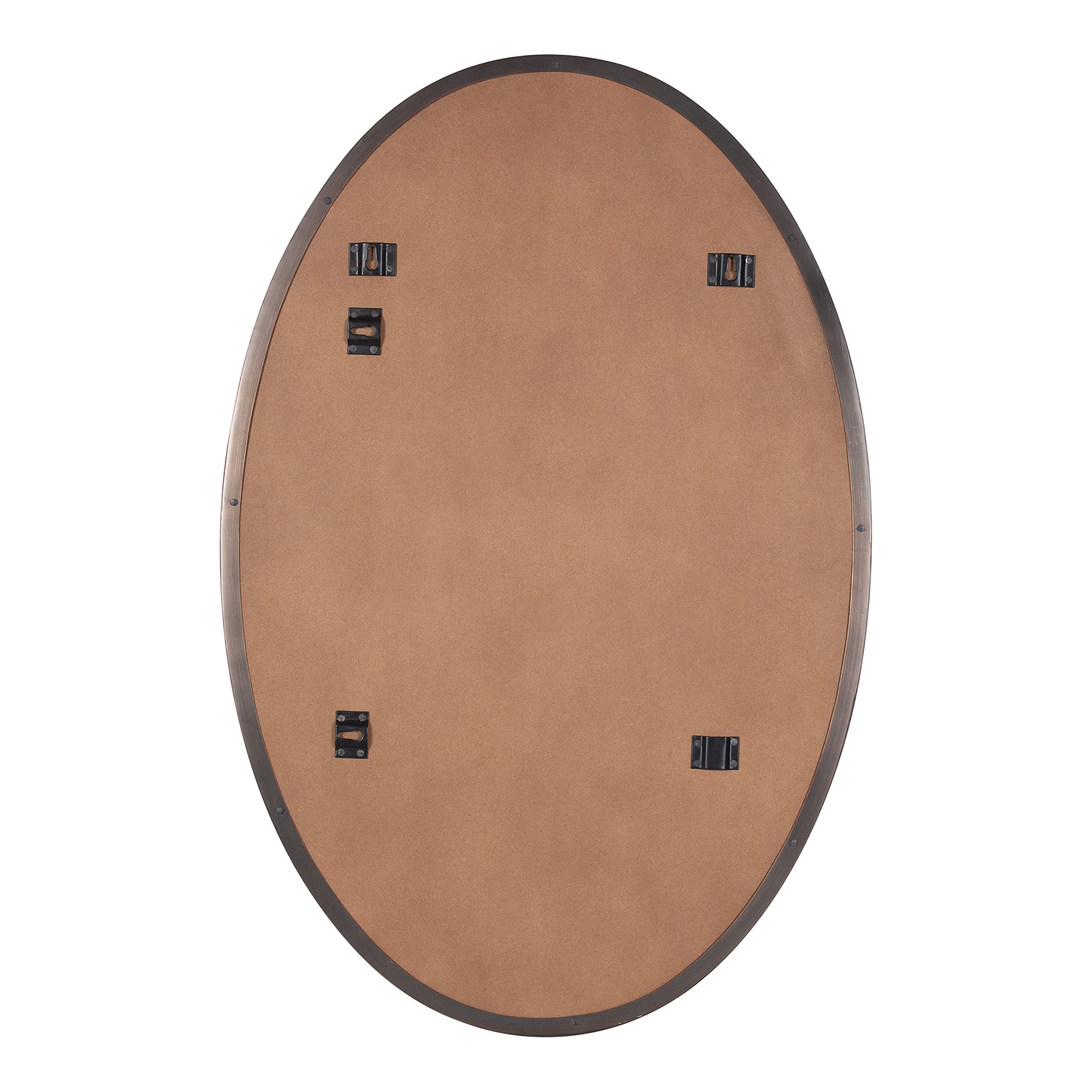 Rollo Midcentury Oval Mirror, 20 x 30, Bronze, Decorative Modern Mirror Decor for Wall