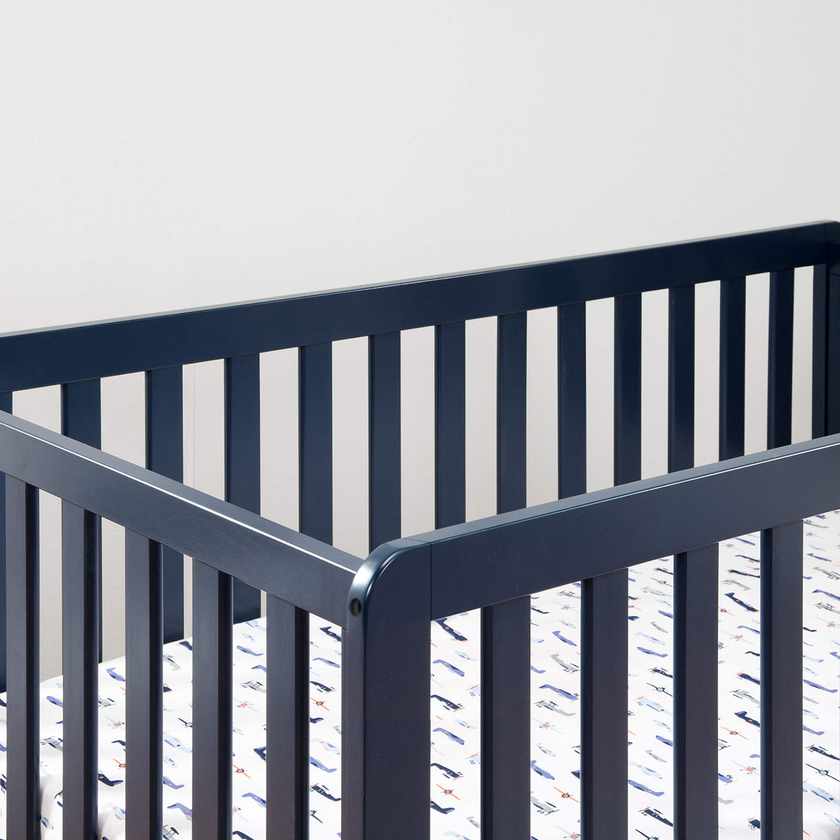 Carter's by Colby 4-in-1 Low-Profile Convertible Crib in Navy Blue, Greenguard Gold Certified