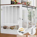 Large Dog Crate Furniture with Hutch - 71"H x 55"L Indoor Kennel