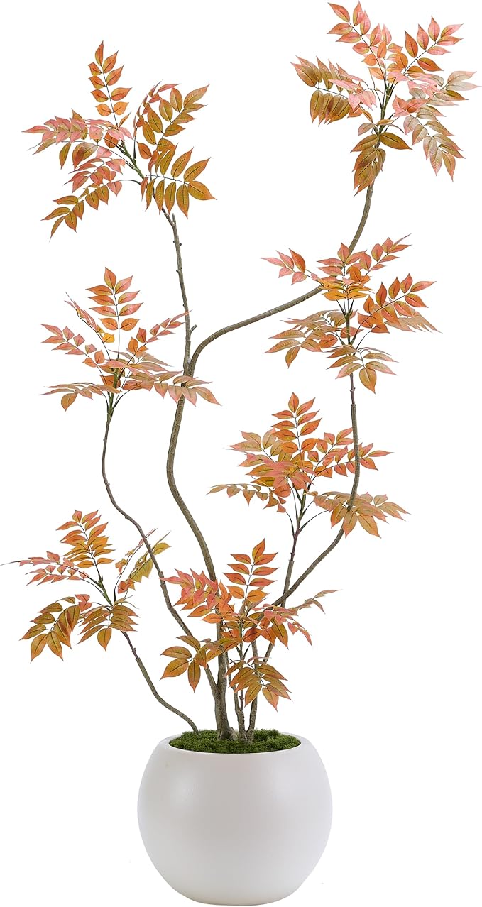 Artificial Mahonia Fortunei Tree 6ft,Tall Fake Plant Artificial Sumac Tree