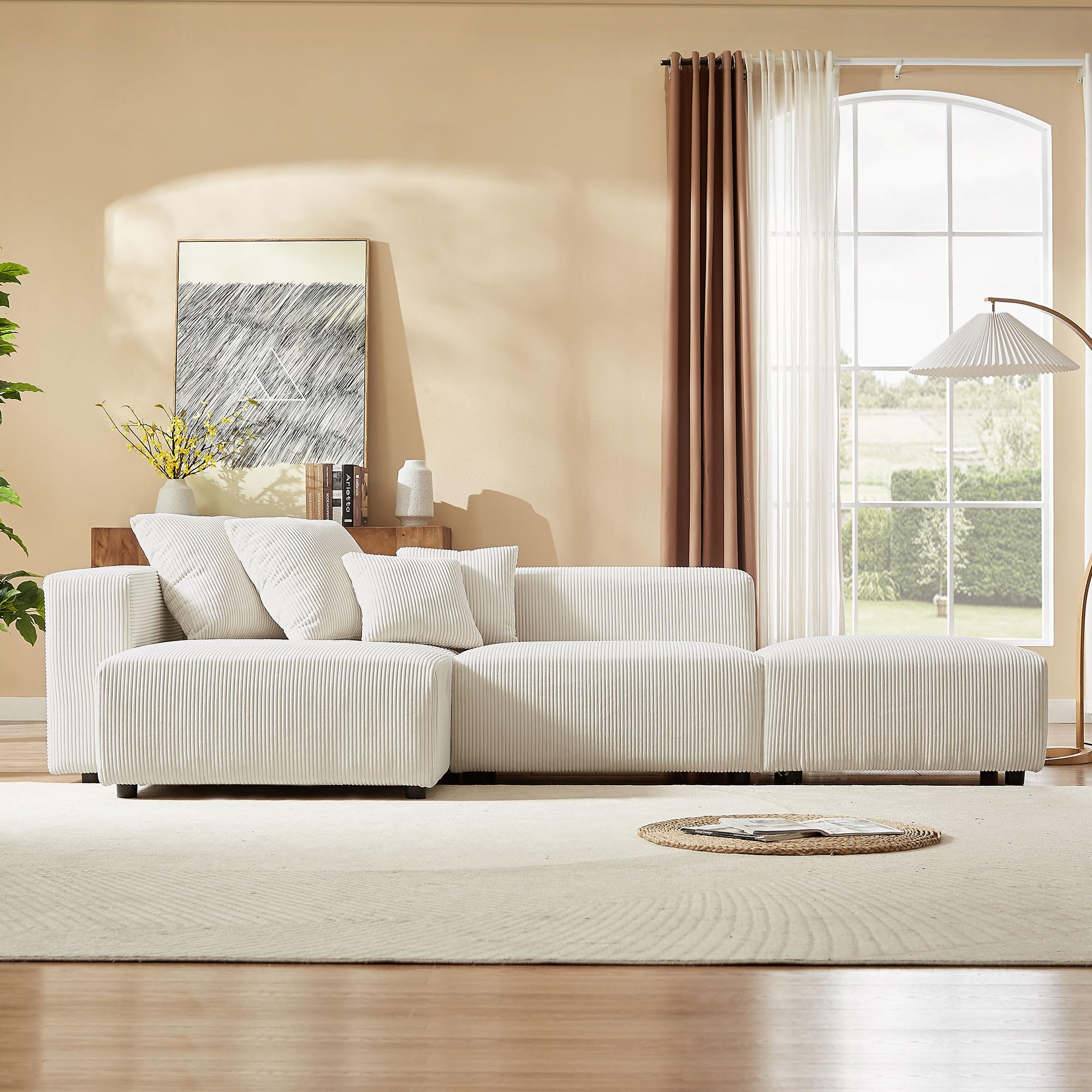118.1" CurvaForm Modular Sectional Sofa – Modern Minimalist Couch in Beige