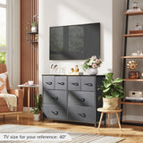 Dresser for Bedroom with 8 Drawers, Wide Fabric Dresser for Storage and Organization