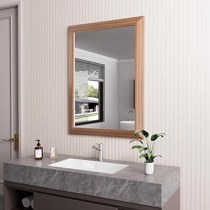 Bathroom Mirror Silver, Thick Metal Framed Wall Mirrors