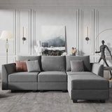 Reversible Sectional Sofa Couch, Modern Apartment L-Shaped Couch Modular Sectional