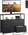 TV Stand,Chest of Drawers Fabric Dressers with Open Shelves for 45 inch TV