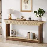 70.9-Inch Farmhouse Console Table: Wood Extra Long Sofa Table Behind Couch Table,